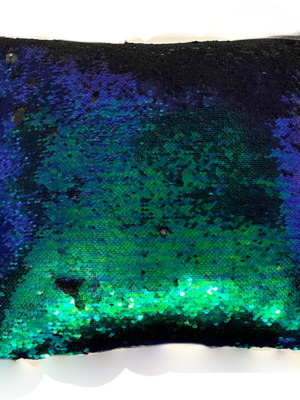Sequin Reversible Decorative Pillow Cover in Green/Purple